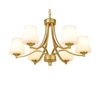 CuNtoHHH Lampadario a più Teste in Ferro battuto, Lampada da Camera, Semplice Lampada da Camera, lampadari a Candela di metà secolo, Luce da soffitto, Catena Regolabile, Oro, 8 Teste in su