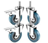 CuNtoHHH Ruote girevoli con Gambo filettato M10/12, Piccole Ruote girevoli per carrelli, Ruote girevoli a 360 Gradi con Freno, antirumore, antitraccia, per armadi, librerie, scrivanie per Computer