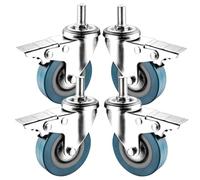 CuNtoHHH Ruote girevoli con Gambo filettato M10/12, Piccole Ruote girevoli per carrelli, Ruote girevoli a 360 Gradi con Freno, antirumore, antitraccia, per armadi, librerie, scrivanie per Computer