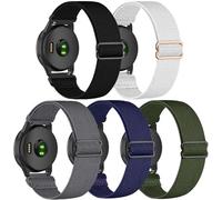 CUNUJIX 5 Pezzi Cinturino Elastico in Nylon per Bambini, Ricambio per Garmin Venu 2/Venu 3/Vívoactive 4/Forerunner 255 Music/Forerunner 265, Cinturino Loop Tessuto Estensibile da 22mm per Uomo Donna