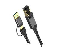 CUNZJIA Cavo adattatore da USB a RJ45 Ethernet, Gigabit Internet Link per computer portatile, tablet, desktop, alloggiamento in metallo intrecciato