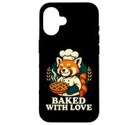 Cuocere con amore Umorismo Cuocere Panda Rosso Chef Custodia per iPhone 16