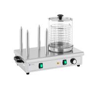 Cuoci hot-dog - 550 W - Royal Catering - 4 spiedi riscaldanti RCPHW 650