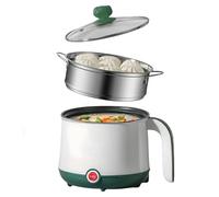 Cuoci Pasta Elettrico, 1.8 L Pentola Elettrica, Padella Elettrica Antiaderente, Hot Pot Elettriche Padella Elettrica Antiaderente Per Dormitorio Dell'home Office Verde(Bianco + Verde)