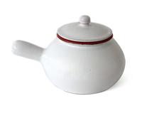 Cuoci patate in Terracotta con coperchio Ø13xh 15 cm Colore Bianco Adatti per cucinare su : Fiamma, Piastra elettrica , Forno , Microonde bianco