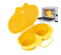 Cuoci Uova al Microonde 2 Scomparti Antiaderente Stampo Uova Microwavable | Stampo per Uova Microonde Riscaldamento Rapido per Cucina, Campeggio, Colazione, Formaggio, Hamburger, Ristoranti, Hotel