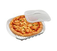 Cuocibacon per microonde, con coperchio e vassoio antiaderente, supporto per pancetta per microonde con coperchio, per pizza, carne, hot dog, salsicce, tacos, meal prep