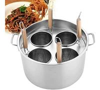 Cuocipapa Professionale in Acciaio Inox con Cestello Scolapasta, Pentola Robusta per La Cottura Domestica, Ideale per Pasta, Frutti di Mare E Verdure. 4holes