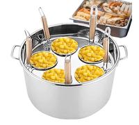 Cuocipasta a 5 Fori per bancarelle di Cibo, Il Set di Cottura Include Una pentola per Pasta a 5 Fori + Una pentola da 45 cm + 5 cestelli a Imbuto, ampiamente utilizzata nelle Mense.