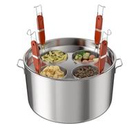 Cuocipasta commerciale in acciaio inox con 4 cestelli divisorio e colino - ideale per la cucina domestica e il ristorante, per cucinare noodle reso facile