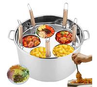 Cuocipasta multiuso commerciale in acciaio inox a 5 fori - Macchina per cucinare i noodles per la cucina di casa o il ristorante - Macchina per spaghetti e bollitrice - Divisore a 5 fori e colino