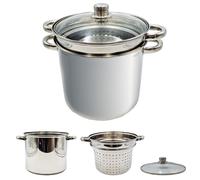 Cuocipasta Pentola Scolapasta con Coperchio e Manici in Acciaio Inox