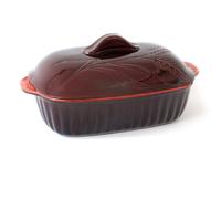 Cuocipollo in Terracotta con coperchio 35x24xh 14 cm utilizzabile solo in forno Colore Terracotta marrone