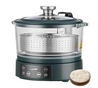 Cuociriso a basso contenuto di zucchero con cestello a sollevamento automatico, pentola in vetro, 4 impostazioni di calore, funzione di mantenimento in caldo, acciaio inossidabile, 1500 W, 3 litri.