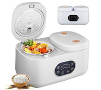 Cuociriso a Doppia Camera da 4L a Basso Contenuto di Zucchero, Controllo Indipendente della Temperatura con 6 Modalità, Timer di 24 Ore e Funzione Mantieni Caldo, Rivestimento Antiaderente, Facile da