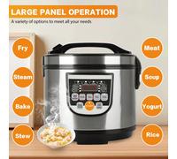 Cuociriso domestico in acciaio inox con capacità di 5 litri, potenza di 700 W, multifunzionale, può essere utilizzato come cuociriso, vaporiera, pentola a cottura lenta, ecc. Specifiche del prodotto:M