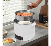 Cuociriso elettrico a basso contenuto di zucchero da 3 litri, 1500 W, 220 V, con pentola interna in acciaio inox 304, ideale per 1-3 persone, piccolo nucleo familiare preparazione pasti quotidiani.