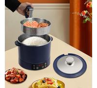 Cuociriso elettrico da 4 litri a basso contenuto di zucchero con pentola interna in acciaio inox 304, opzioni di potenza 600W, 1000W, 1500W per 4-6 persone, ideale per la cucina di casa. (3L)