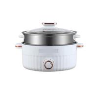 Cuociriso elettrico portatile da 1,5L e 3L, pentola multifunzionale antiaderente, compatibile con elettrodomestici da cucina e for la casa, spina 110V 220V UE/USA(White 1.5L,EU)