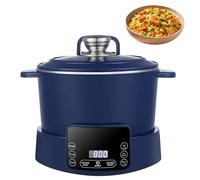 Cuociriso Intelligente da 3 Litri, Cuociriso a Basso Contenuto di Carboidrati con Pentola Interna In Acciaio Inox, Funzione di Prenotazione 12 Ore/timer 2 Ore, Display Led Touch per Cereali(Blue)