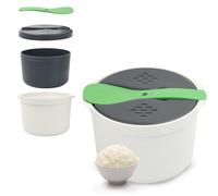 Cuociriso Microonde, Fornello per Riso a Microonde, Cuocere per Riso a Microonde, Cuocipasta a Microonde con Coperchio del Filtro e Cucchiaio Pentole la Cottura di Cereali Pasta Verdure, Verde 2 L