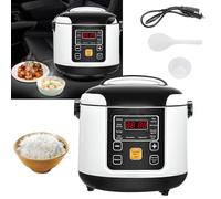 Cuociriso Per Auto, 200w 12v/24v Piccolo Cuociriso Portatile Funzione Di Prenotazione 24 Ore Funzione Di Mantenimento In Caldo Per Cucinare Zuppa Di Riso E Porridge Capacità 2l