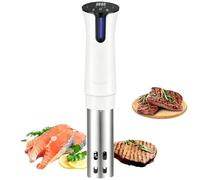 Cuocitore di Precisione Sous Vide, Circolatore Termico da 1100W con Schermo Touch LED, Controllo della Temperatura 25-92,5°C (77-198,5°F) e Indicatore a 3 Colori, per Bistecche, Pesce e Verdure white