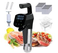 Cuocitore Sous Vide, Kit Sous Vide Elettrico Da 1800 W Con Display Led | Circolatore a Immersione Intelligente con Serbatoio d’Acqua da 11 L, Pompa di Estrazione, Sacchetto Sigillato, Clip