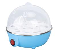 Cuociuova, 350 W 7 Uova Capacità Spegnimento automatico Anti Secco Bruciare Design a Forma di Pollo Cottura Rapida Acciaio Inossidabile PP Poacher per Uova Sano e Inodore con Misurino(EU Blu)