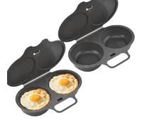 Cuociuova a Microonde 2 Pezzi 2 Scomparti Senza Olio con Coperchio e Manico | Tazze per Uova in Camicia per Casa Cucina Ufficio Ristorante Dormitorio Viaggio Campeggio Colazione, Pranzo e Cena