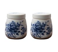 Cuociuova alla coque in ceramica vintage con coperchio, stoviglie, contenit B1V7