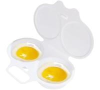 Cuociuova bianche, Cuociuova in plastica, 2 cavità antiaderente uova in camicia Maker con coperchio, Cucina in camicia forno a microonde in camicia, Cucina da pranzo Specialità pentole