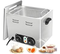Cuociuova commerciale da 2600 W, fornello in acciaio inox con cestello a rete, pentola elettrica per uova in camicia di grande capacità da 45 pezzi, controllo della temperatura e timer, pentola per
