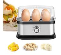 Cuociuova da 400 W con vapore, 6 uova, distribuzione uniforme del vapore, sicuro con protezione contro il surriscaldamento, rapido ed efficiente, in acciaio inox, ideale per uova, riso, verdure