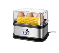 Cuociuova elettrico 6 uova capacità per uova morbide, medie e sode, cottura a pressione da 350 W, in acciaio inox senza BPA, perfetto per cucina e dormitorio