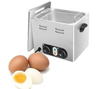 Cuociuova elettrico in acciaio inox, 2600 W, con cestello a rete, 45 pezzi, grande capacità, controllo della temperatura e timer, cuociuova commerciale