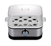 Cuociuova in acciaio inox 6 in 1, con spegnimento automatico, riscaldamento rapido per uova cotte o frittate strapazzate al vapore, design compatto da banco per un massimo di 6 uova