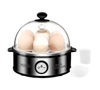 Cuociuova in Alluminio 350W con 7 Posti per Uova, Facile da Sbucciare Morbide Medie Dure con Contenitore per Omellete e Spegnimento Automatico