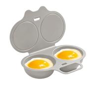 Cuociuova in camicia a microonde, 2 uova, antiaderente per colazione veloce | Bracconiere antiaderente rivestito a 2 cavità, in polipropilene per alimenti, per cucinare in microonde, facile da pulire