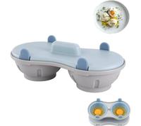 Cuociuova in camicia per microonde con coperchio e manico, in silicone antiaderente, facile da pulire per una cucina casalinga rapida e sana（A）