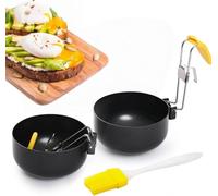 Cuociuova in camicia, pieghevole per uova in camicia con spazzola, anello per uova pieghevole da appendere, gadget da cucina antiaderente per uova sode perfette per utensili da cucina