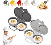 Cuociuova In Microonde Per 2 Uova, Con Coperchio E Manico | Stampo Per Uova In Camicia A Due Coppette, Utensile Colazione Per Sandwich, Toast E Preparazione Pasti