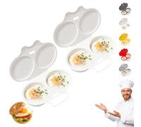 Cuociuova In Microonde Per 2 Uova, Con Coperchio E Manico | Stampo Per Uova In Camicia A Due Coppette, Utensile Colazione Per Sandwich, Toast E Preparazione Pasti