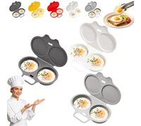 Cuociuova In Microonde Per 2 Uova, Con Coperchio E Manico | Stampo Per Uova In Camicia A Due Coppette, Utensile Colazione Per Sandwich, Toast E Preparazione Pasti