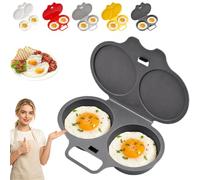 Cuociuova In Microonde Per 2 Uova, Con Coperchio E Manico | Stampo Per Uova In Camicia A Due Coppette, Utensile Colazione Per Sandwich, Toast E Preparazione Pasti