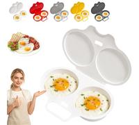 Cuociuova In Microonde Per 2 Uova, Con Coperchio E Manico | Stampo Per Uova In Camicia A Due Coppette, Utensile Colazione Per Sandwich, Toast E Preparazione Pasti