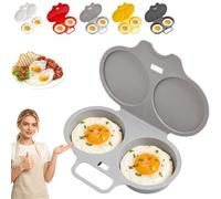Cuociuova In Microonde Per 2 Uova, Con Coperchio E Manico | Stampo Per Uova In Camicia A Due Coppette, Utensile Colazione Per Sandwich, Toast E Preparazione Pasti