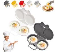 Cuociuova In Microonde Per 2 Uova, Con Coperchio E Manico | Stampo Per Uova In Camicia A Due Coppette, Utensile Colazione Per Sandwich, Toast E Preparazione Pasti