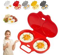 Cuociuova In Microonde Per 2 Uova, Con Coperchio E Manico | Stampo Per Uova In Camicia A Due Coppette, Utensile Colazione Per Sandwich, Toast E Preparazione Pasti
