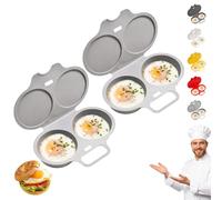 Cuociuova In Microonde Per 2 Uova, Con Coperchio E Manico | Stampo Per Uova In Camicia A Due Coppette, Utensile Colazione Per Sandwich, Toast E Preparazione Pasti